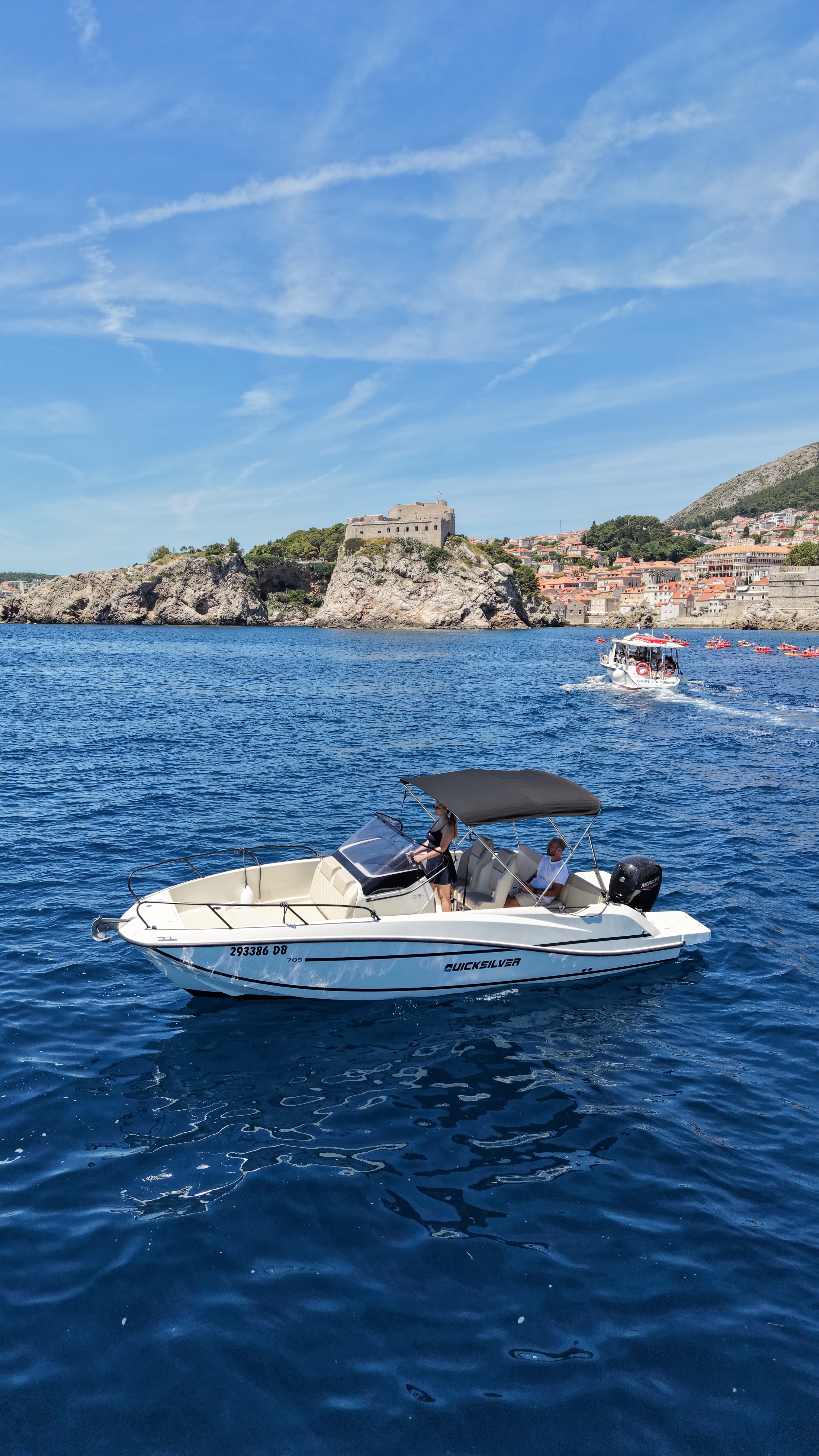 Quicksilver 705 Open cruising near Dubrovnik walls